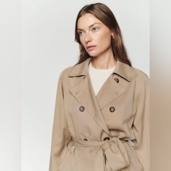 Reformation Kensington Trench in Khaki Size XL NWT - Picture 4 of 5